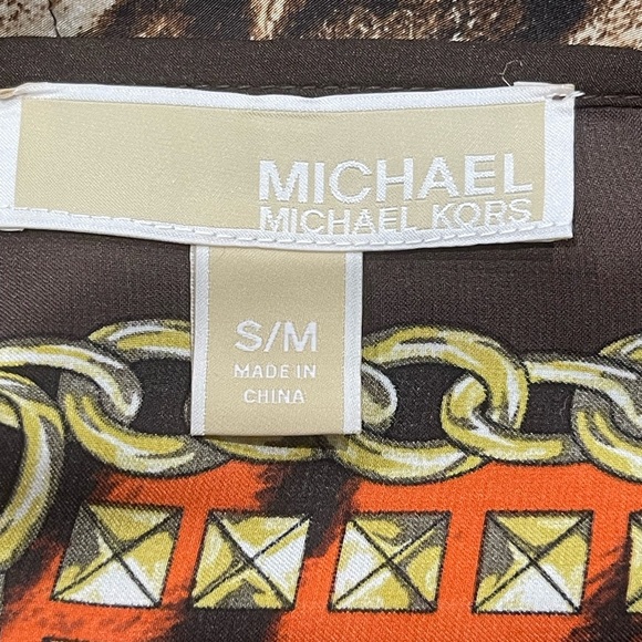 MICHAEL Michael Kors Brown and Orange Midi Dress Size S/M - Picture 10 of 13